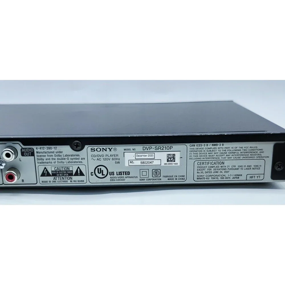 Sony DVP-SR210P DVD Player Bundle with Remote - Streets of Fire, Wild Hogs DVDs